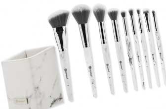 bh cosmetics White Marble – 9-teiliges Pinselset mit Pinselhalter