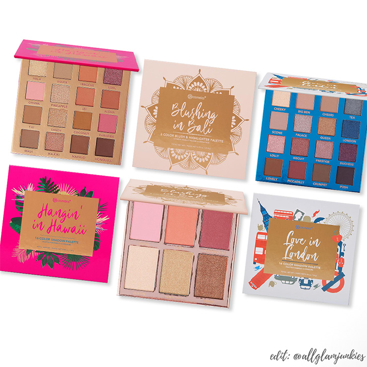 Neu Bh Cosmetics Travel Series Hangin In Hawaii Love In London Und Blushing In Bali