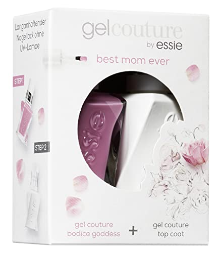 essie Nagellack gel couture Routine Geschenkset best mom (Nr. 506 bodice goddess, rosa, 13, 5 ml + gel couture top coat, 13, 5 ml)