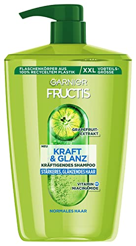 Garnier Fructis Kraft und Glanz kräftigendes Shampoo XXL, gibt dem Haar Kraft und Energie zurück, für stärkeres und glänzendes Haar, Maxi Format, 1000 ml