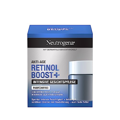 Neutrogena Retinol Boost+ Intensive Gesichtspflege (50 ml), reichhaltige Anti Aging Gesichtscreme mit reinem Retinol, für glattere, gepflegte Haut