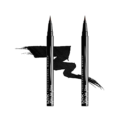 NYX Professional Makeup Epic Ink Eye Liner, Filzstift, Wasserfest, Vegane Formel, 2er Pack, Shade 01