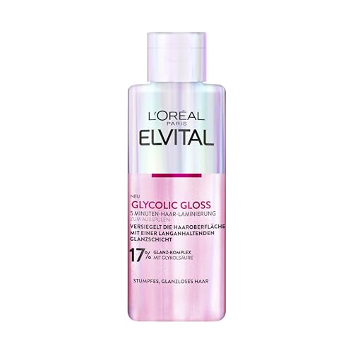 L'Oréal Paris Elvital Glycolic Gloss 5 Minuten Haar-Laminierung für glanzloses und stumpfes Haar, Zum Verbessern der Haarqualität und für mehr Glanz, Mit Glykolsäure, 200 ml