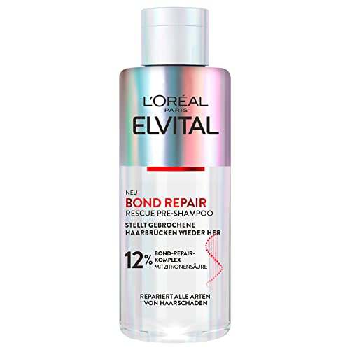 L'Oréal Paris Elvital Rescue Pre-Shampoo zur Haarreparatur, Mit Bond-Repair-Komplex und Zitronensäure, Für weniger Haarbruch und mehr Glanz, Bond Repair, 1 x 200 ml
