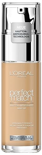 L'Oréal Paris Make up, Flüssige Foundation mit Hyaluron und Aloe Vera, Perfect Match Make-Up, 3.N Creamy Beige, 30 ml