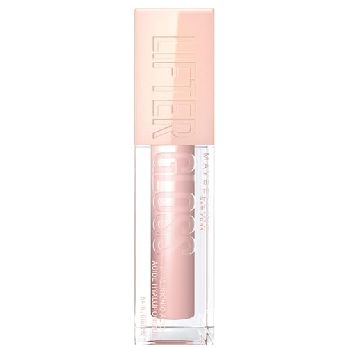 Maybelline New York Glänzender Lipgloss für voller wirkende Lippen, Feuchtigkeitsspendend, Mit Hyaluronsäure, Lifter Gloss, Farbe: Nr. 002 Ice (Nude), 1 x 5,4 ml