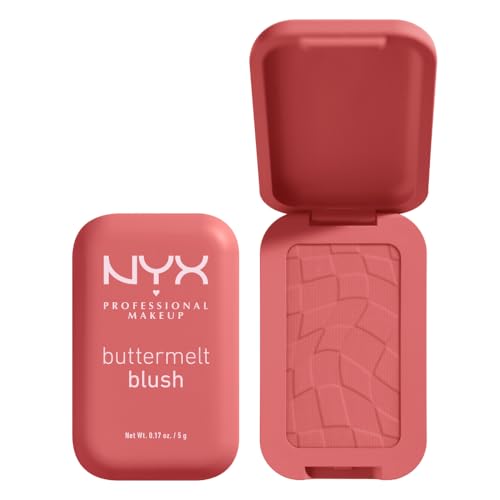 NYX Professional Makeup Buttermelt Blush, Cremige Textur mit Shea Butter, Mandelbutter & Mangobutter, Einfach zu verblenden für einen frischen Look, Farbe: 09 Feeling Butta