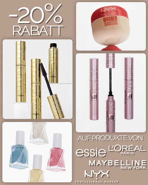 -20% auf Produkte von Essie, Nyx Professional Makeup, L’Oréal Paris und Maybelline New York