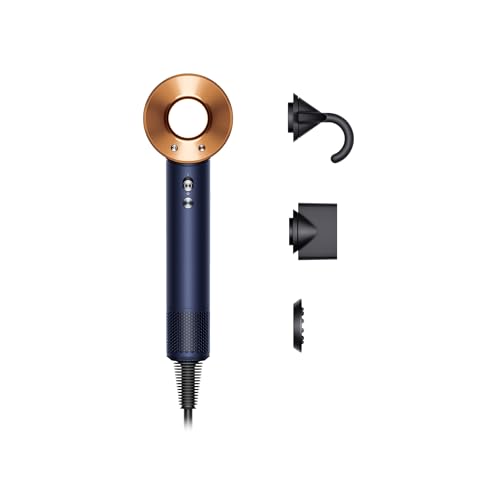 Dyson Supersonic Nural™ Haartrockner Straight+Wavy – Schnelles, intelligentes Trocknen ohne extreme Hitze, automatische Temperaturregelung, 3 Aufsätze für glattes bis welliges Haar., Nachtblau/Kupfer