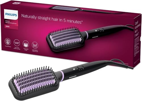 Philips StyleCare Essential Glättbürste BHH880/00 Extra großer Bürstenbereich, ThermoProtect-Technologie, Turmalin-Keramikbeschichtung